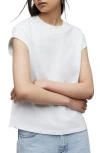 Allsaints Isabel Frill Trim Short Sleeve T-shirt In White