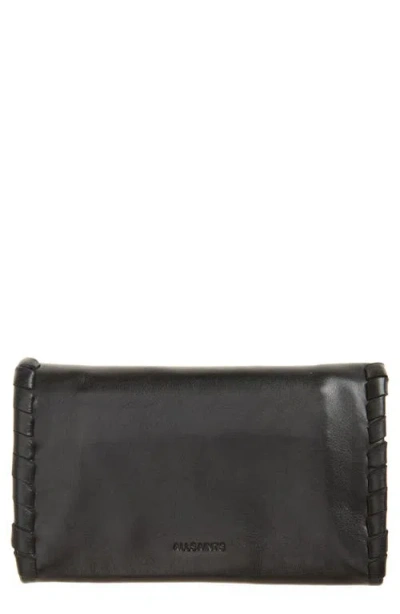 Allsaints Esme Whipstitch Leather Bifold Wallet In Black