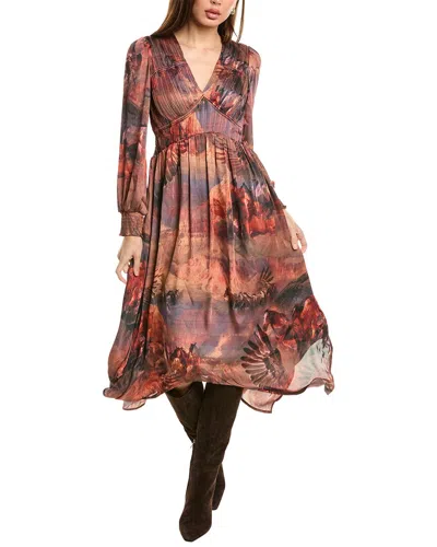 Allsaints Estelle Colca A-line Dress In Brown