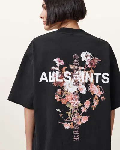 Allsaints Eternal Etta Oversized T-shirt In Black