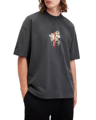Allsaints Organic Cotton Eternal T-shirt In Washed Black