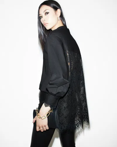 Allsaints Ethel Lace Trim Shirt In Black