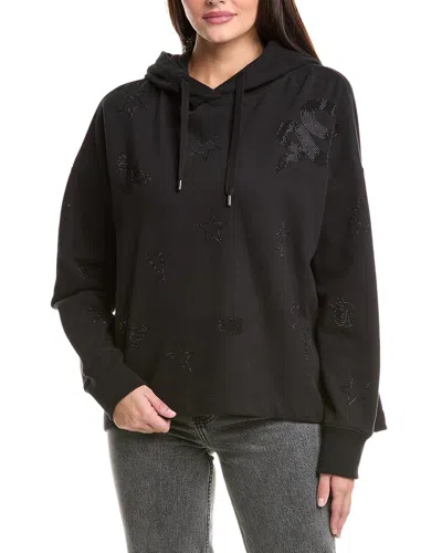 Allsaints Etie Embellished Rose Hoodie In Black
