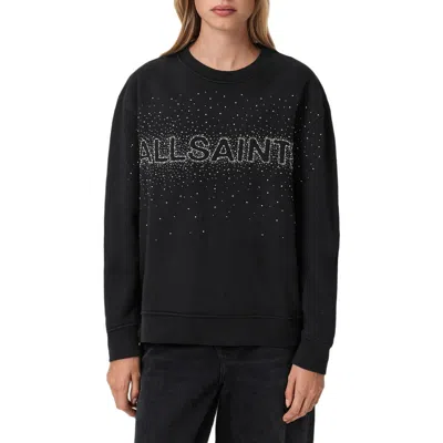 ALLSAINTS ALLSAINTS ETTA CRYSTAL EMBELLISHED FLEECE SWEATSHIRT