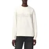 Allsaints Etta Crystal Embellished Fleece Sweatshirt In White