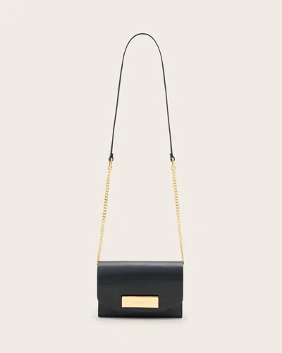 Allsaints Etta Leather Clutch, In Black
