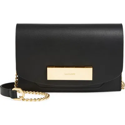 Allsaints Etta Leather Clutch In Black