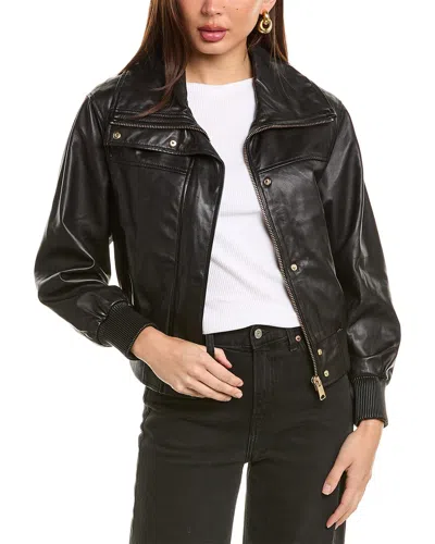 Allsaints Etta Leather Jacket In Black