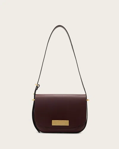 Allsaints Etta Leather Satchel Bag In Red