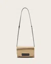 Allsaints Etta Metallic Leather Clutch Bag In Gold