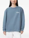 Allsaints Womens Abbey Stone Gr Etta Soleil Cotton-jersey Sweatshirt In Blue