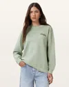 Allsaints Etta Soleil Oversized Sweatshirt In Abbey Stone Green
