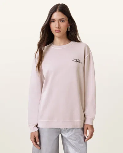 Allsaints Etta Soleil Oversized Sweatshirt In Lilac Ash Pink