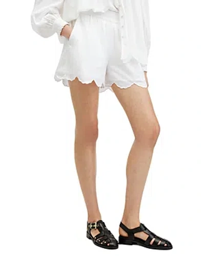 Allsaints Etti Scalloped Shorts In White
