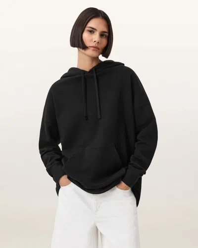Allsaints Etti Scrunch Graphic Hoody In Black