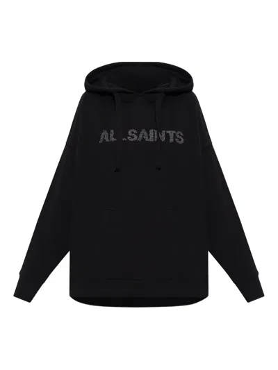 Allsaints Ettienne Pins-graphic Hoodie In Black