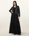Allsaints Eva Tiered Maxi Skirt In Black