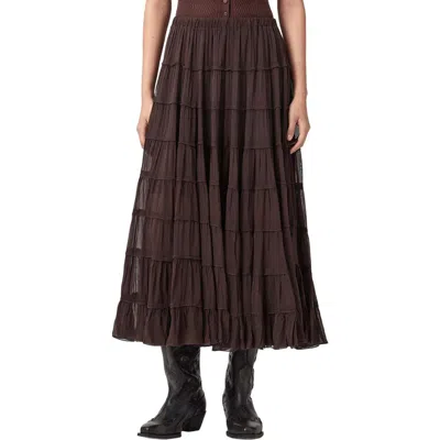 Allsaints Eva Tiered Midi Skirt