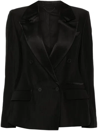 Allsaints Eve Double-breasted Blazer In Black