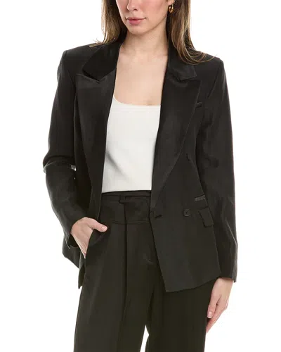 Allsaints Eve Linen-blend Blazer In Black