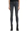Allsaints Eve Stretch Denim Skinny Jeans In Raven Black In Multi