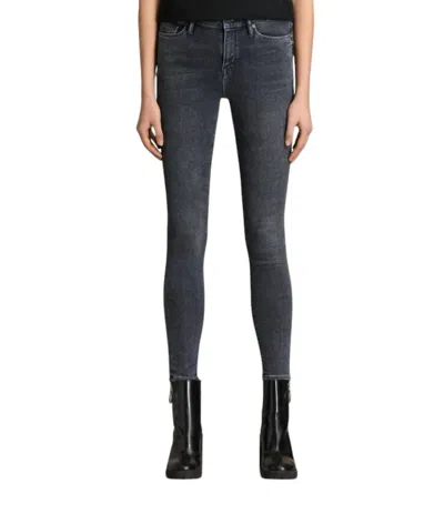 Allsaints Eve Stretch Denim Skinny Jeans In Raven Black In Multi