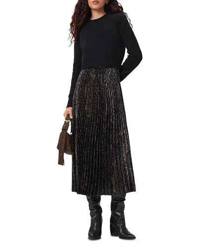 Allsaints Evia Sweater Midi Dress In Black