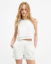 Allsaints Ewelina Crochet Trim Cropped Tank Top In Chalk White