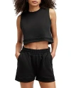 Allsaints Ewelina Crochet Trim Cropped Tank Top In Black