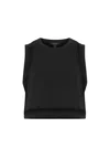 Allsaints Ewelina Crochet Trim Cropped Tank Top In Black