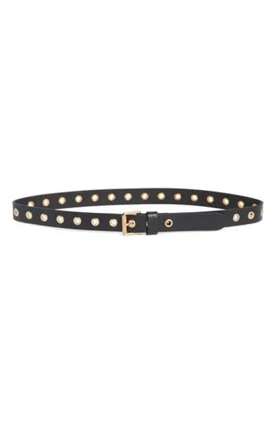 Allsaints Eyelet Leather Belt In Black