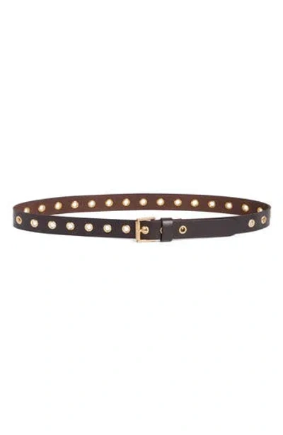 Allsaints Eyelet Leather Belt In Brown