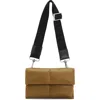 Allsaints Ezra Logo Strap Leather Crossbody Bag In Bronze Green