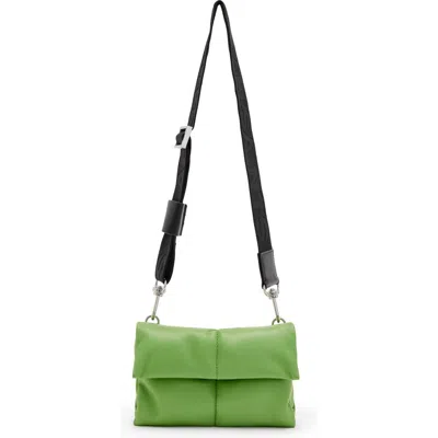 Allsaints Ezra Logo Strap Leather Crossbody Bag In Green