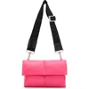 Allsaints Ezra Logo Strap Leather Crossbody Bag In Hot Pink