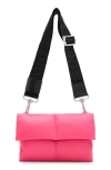 Allsaints Ezra Logo Strap Leather Crossbody Bag In Hot Pink