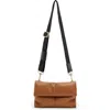 Allsaints Ezra Logo Strap Leather Crossbody Bag In Sepia Brown