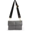 Allsaints Celeste Magnetic-closure Leather Crossbody Bag In Slate Grey