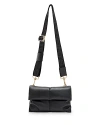 Allsaints Ezra Quilt Crossbody In Black/silver