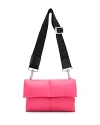 Allsaints Ezra Logo Strap Leather Crossbody Bag In Hot Pink