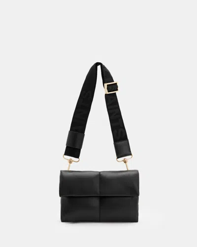 Allsaints Ezra Leather Crossbody Bag In Black