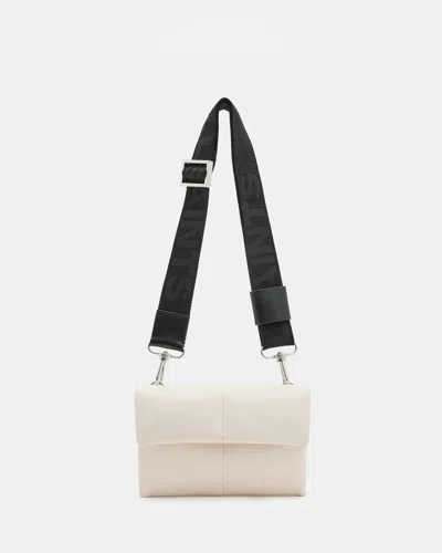 Allsaints Ezra Quilted Leather Crossbody Bag In Desert White