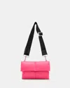 Allsaints Ezra Logo Strap Leather Crossbody Bag In Hot Pink