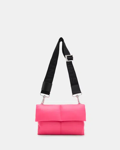 Allsaints Ezra Quilted Leather Crossbody Bag In Hot Pink