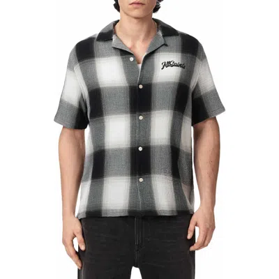 Allsaints Fade Out Plaid Camp Shirt In Multi