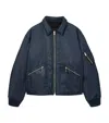 Allsaints Mens Fallon Oversized Shell Bomber Jacket Moonlit Blue In Blue