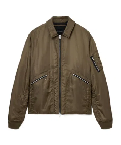 Allsaints Fallon Zip-detail Bomber Jacket In Brown