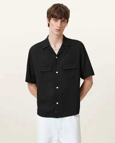 Allsaints Farley Short Sleeve Shirt In Black