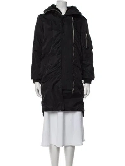 Pre-owned Allsaints Faux Fur Coat In Black