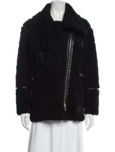 Pre-owned Allsaints Faux Fur Jacket In Black